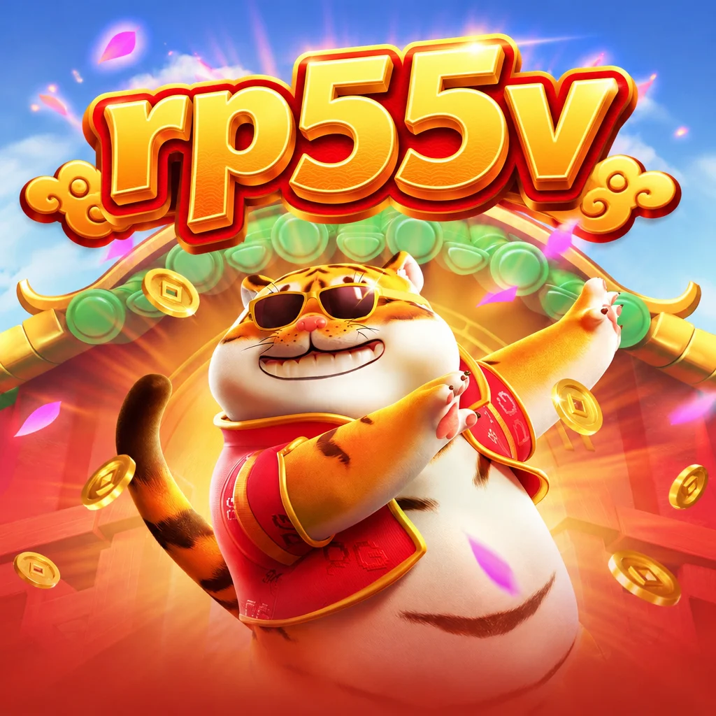 Karakter harimau lucu bernuansa tradisional khas game Fortune Tiger di rp55v